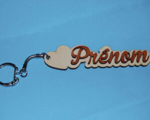 Porte-clés bois personnalisé avec un prénom