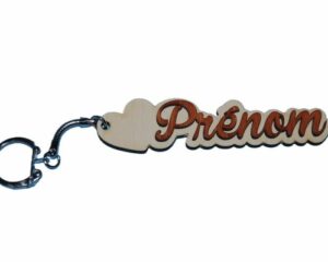 Porte-clés bois personnalisé avec un prénom